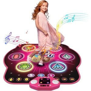 Electronic Dance Mat Toy w/ Music‎ & Lights for Girls Ages 3–12 Interactive Pad